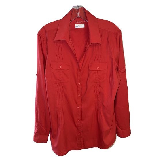 Columbia Red Button Down Omni Shade Shirt XL - Picture 1 of 9